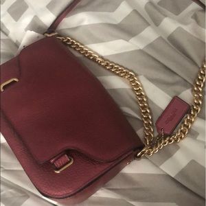NWT Metallic blush coach purse